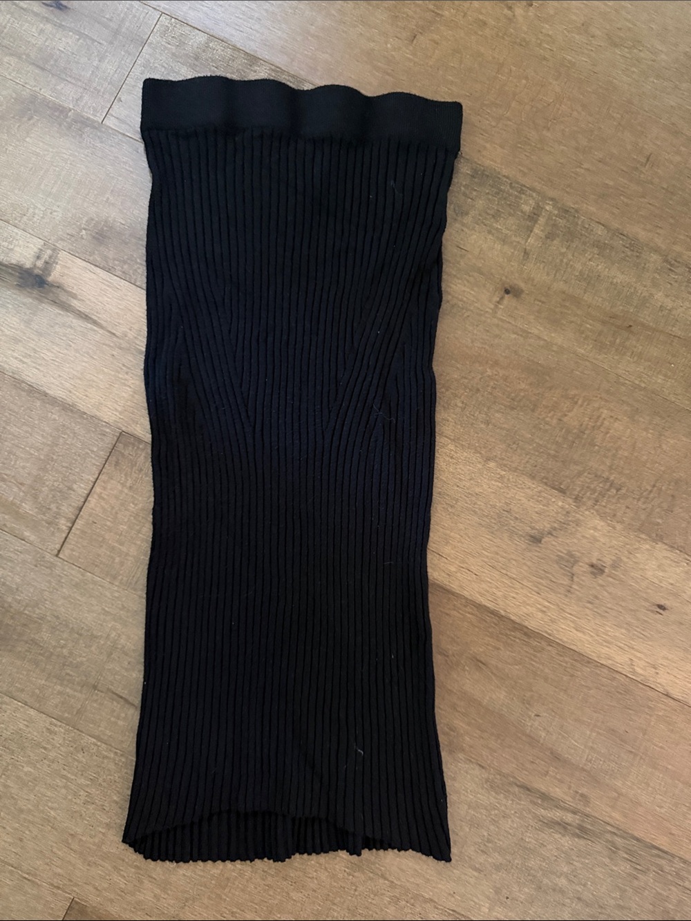 a new day Black Ribbed Knit Tube Midi Skirt 💋